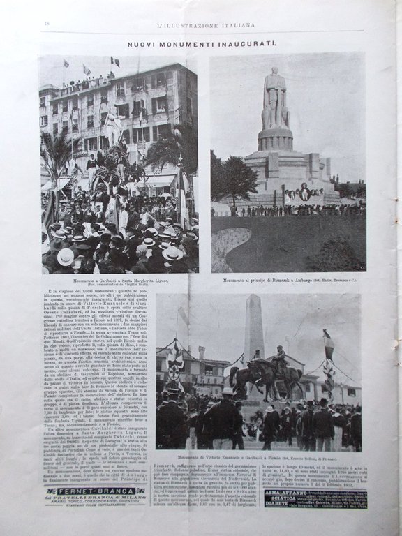 L'Illustrazione Italiana 1 Luglio 1906 Ospedale Ancona Haakon VII Laveno …