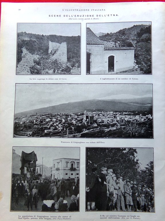L'Illustrazione Italiana 1 Luglio 1923 Eruzione Etna Pascal Battaglia Piave …