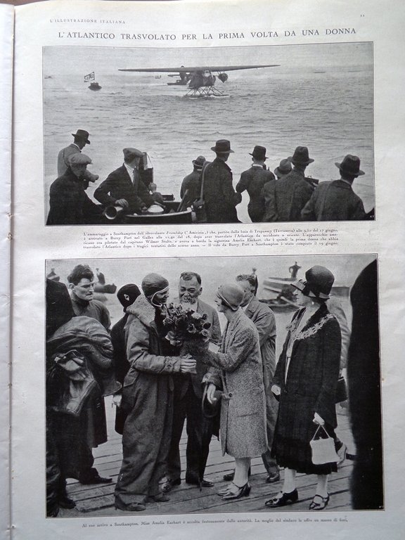 L'Illustrazione Italiana 1 Luglio 1928 Earhart Bosisio Maddalena Nobile Mukden
