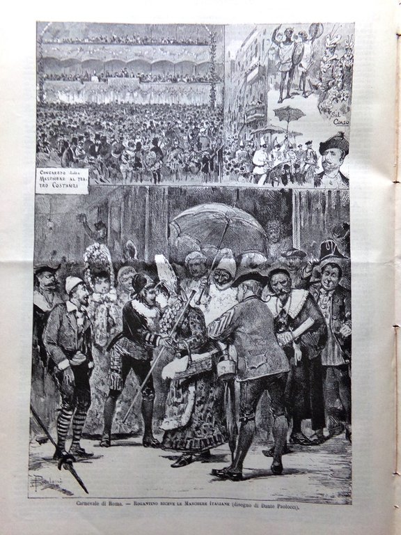 L'Illustrazione Italiana 1 Marzo 1885 Mar Rosso Alberti Carnevale Valanghe …