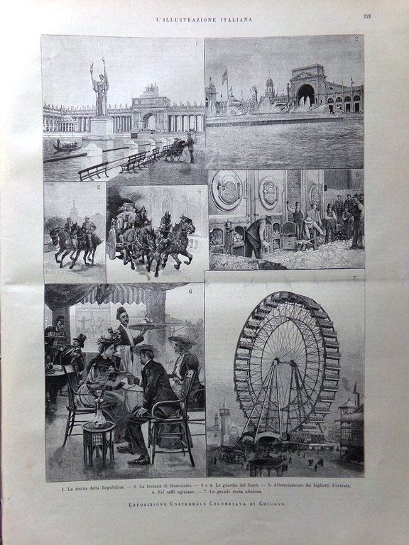 L'Illustrazione Italiana 1 Ottobre 1893 Cima Conegliano De Amicis Chicago …