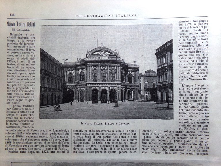 L'Illustrazione Italiana 1 Settembre 1889 Montesenario Maddalena Bellini Catania