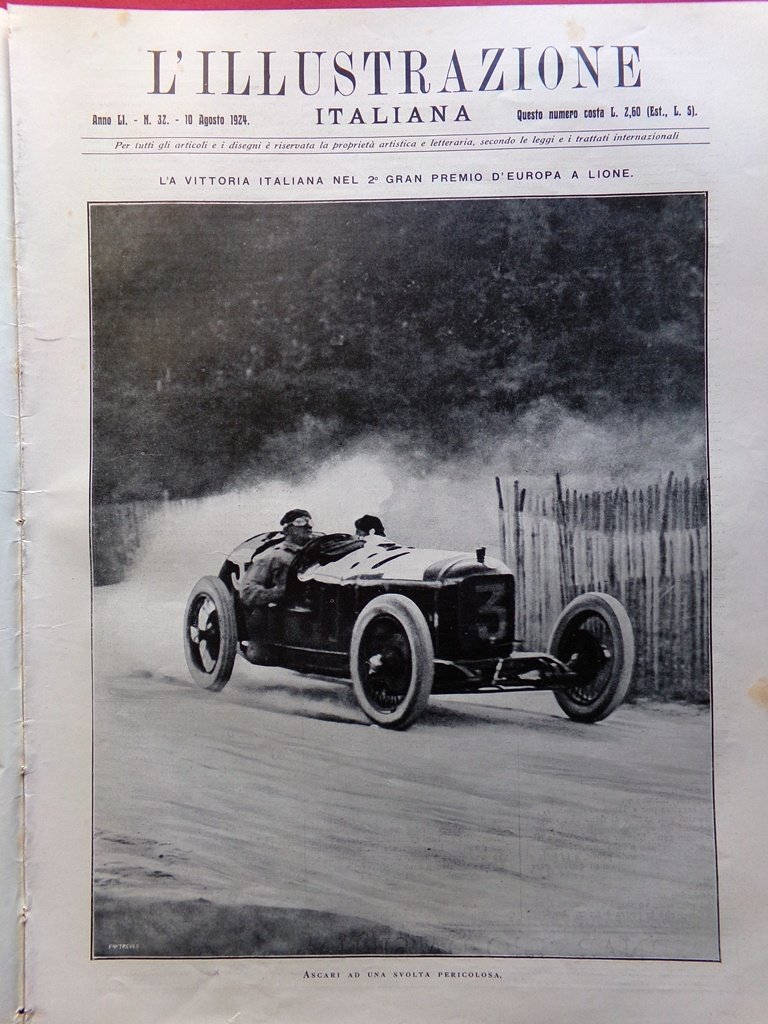 L'Illustrazione Italiana 10 Agosto 1924 Ascari Campari Finlandia Bottecchia Etna | Immagine principale