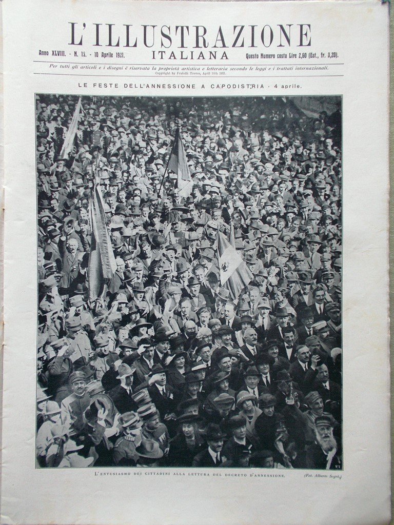 L'Illustrazione Italiana 10 Aprile 1921 Capodistria Lettonia Harding Bologna Usa