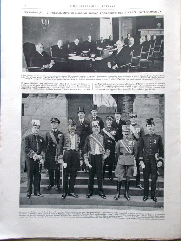 L'Illustrazione Italiana 10 Aprile 1921 Capodistria Lettonia Harding Bologna Usa
