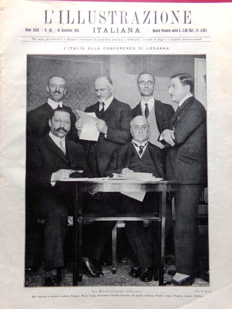 L'Illustrazione Italiana 10 Dicembre 1922 Conferenza Losanna Gorizia Sem Benelli | Immagine principale
