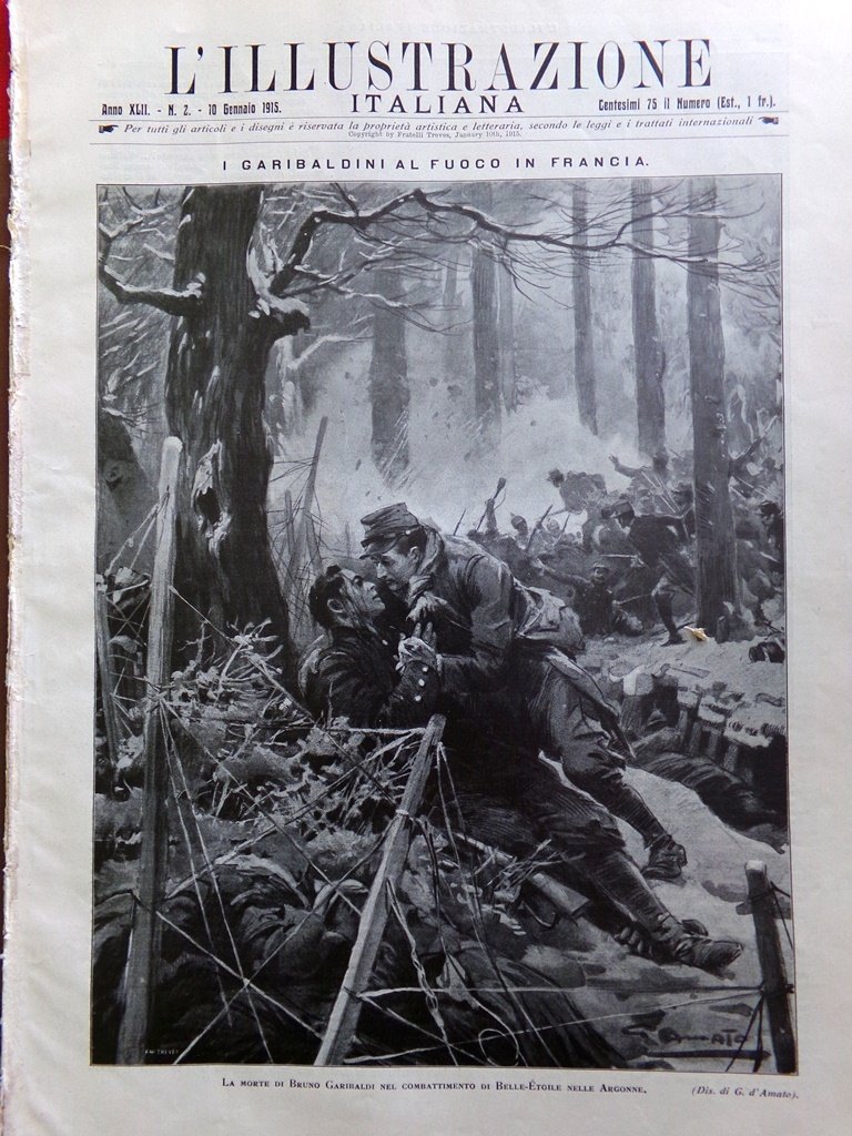 L'Illustrazione Italiana 10 Gennaio 1915 WW1 Bruno Garibaldi Senatori Cuxhaven