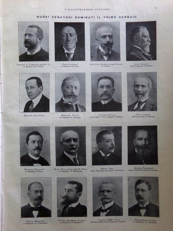 L'Illustrazione Italiana 10 Gennaio 1915 WW1 Bruno Garibaldi Senatori Cuxhaven