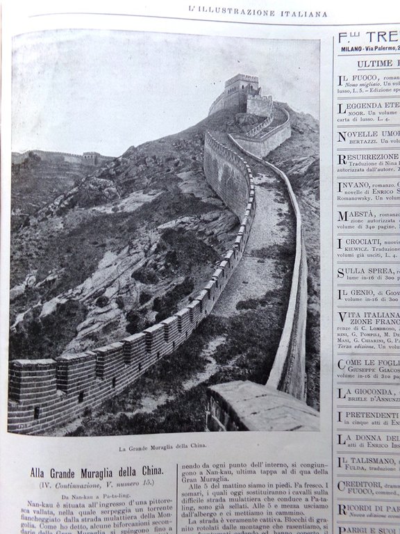 L'Illustrazione Italiana 10 Giugno 1900 Maternità Milano Elezioni Muraglia Cina