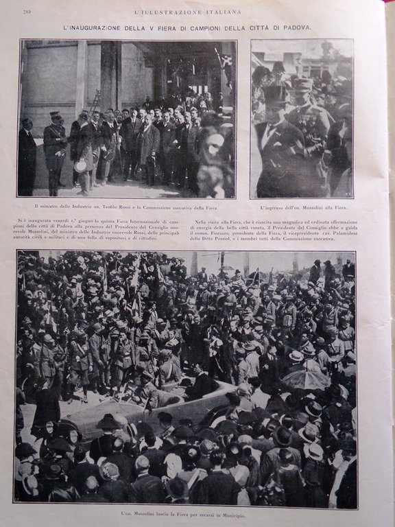 L'Illustrazione Italiana 10 Giugno 1923 Idroelettrici Mussolini Veneto Statuto