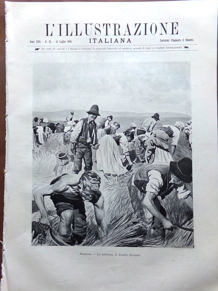 L'Illustrazione Italiana 10 Luglio 1898 Feste di Leopardi Recanati Guerra …