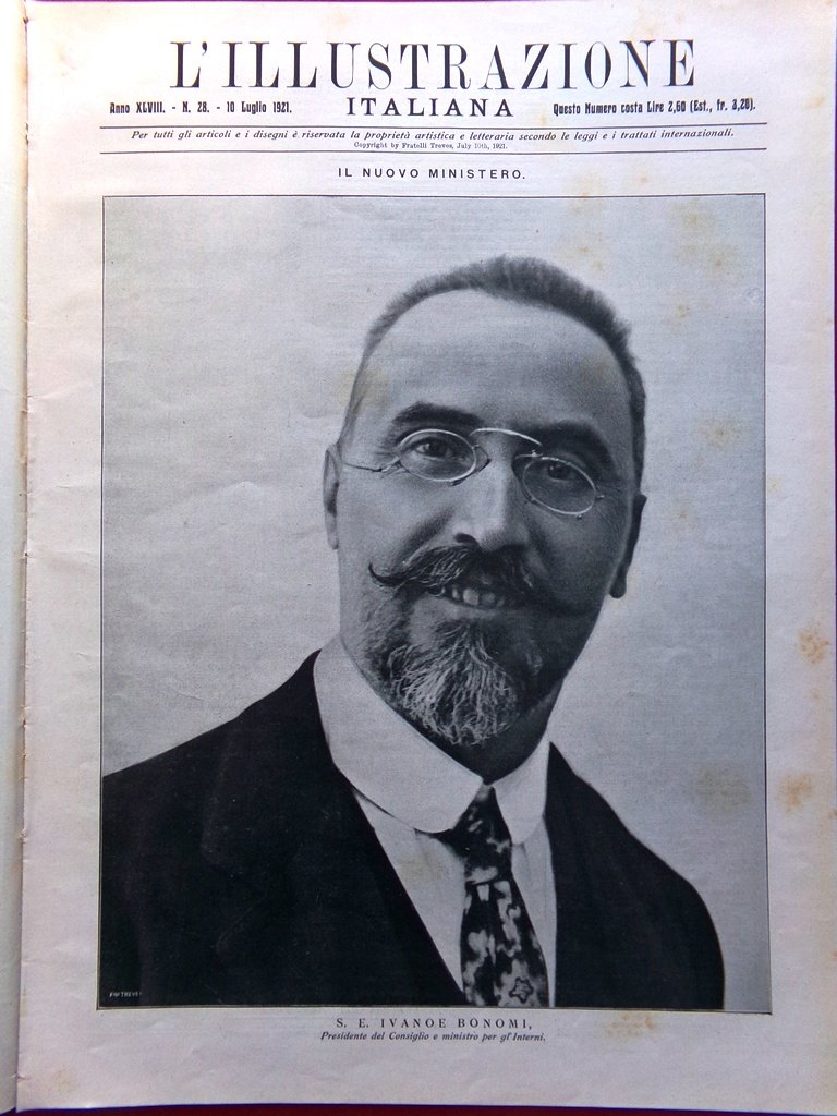 L'Illustrazione Italiana 10 Luglio 1921 Bonomi Zeppelin Circuito Brescia Asmara | Immagine principale