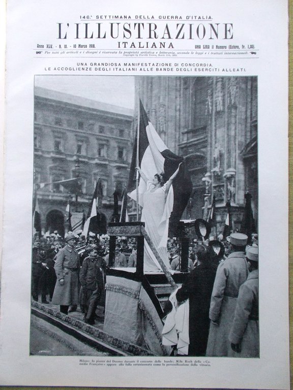 L'Illustrazione Italiana 10 Marzo 1918 WW1 Concordia Bande Pistor Velo … | Immagine Gallery 1