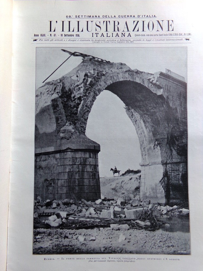 L'illustrazione Italiana 10 Settembre 1916 WW1 Stanislav Gorizia Verdun Balcani