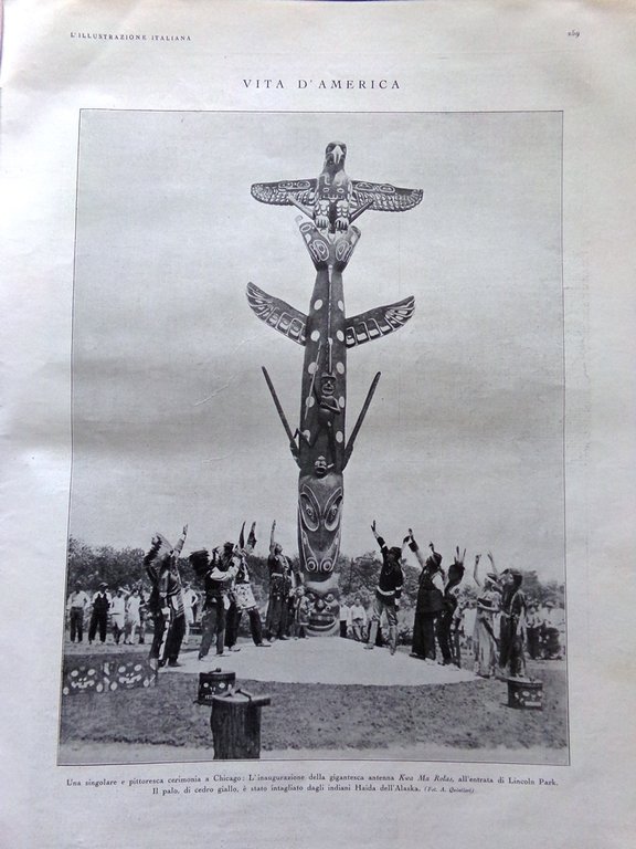 L'Illustrazione Italiana 11 Agosto 1929 Lario Ostia Totem Franchetti Ali …