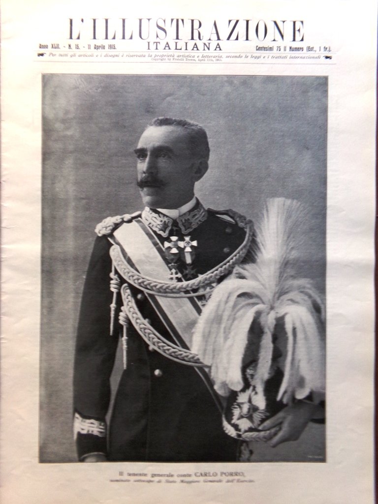L'illustrazione Italiana 11 Aprile 1915 WW1 Spazzamine Battisti Carpazi Boutet