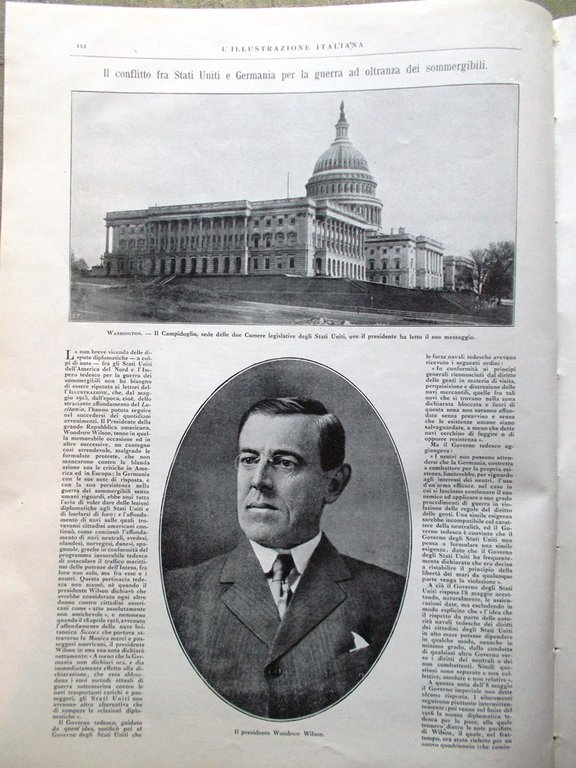 L'Illustrazione Italiana 11 Febbraio 1917 WW1 Wilson Nivelle Gaulois D'Annunzio