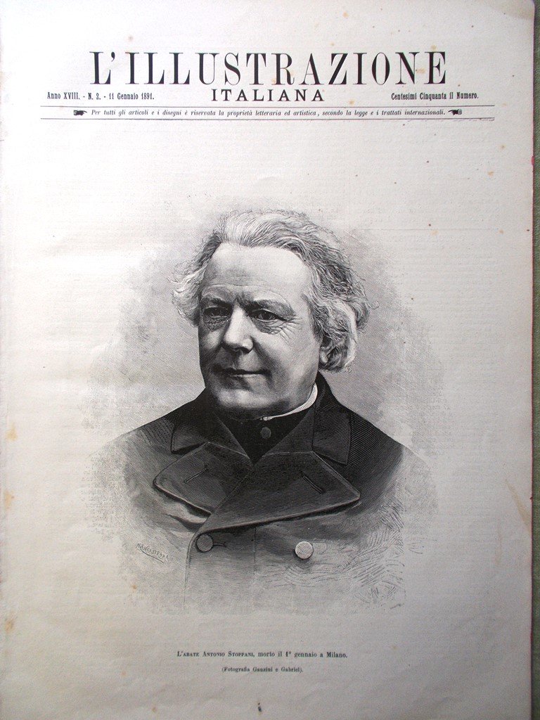 L'Illustrazione Italiana 11 Gennaio 1891 Stoppani Duse Mascagni Feuillet Palermo