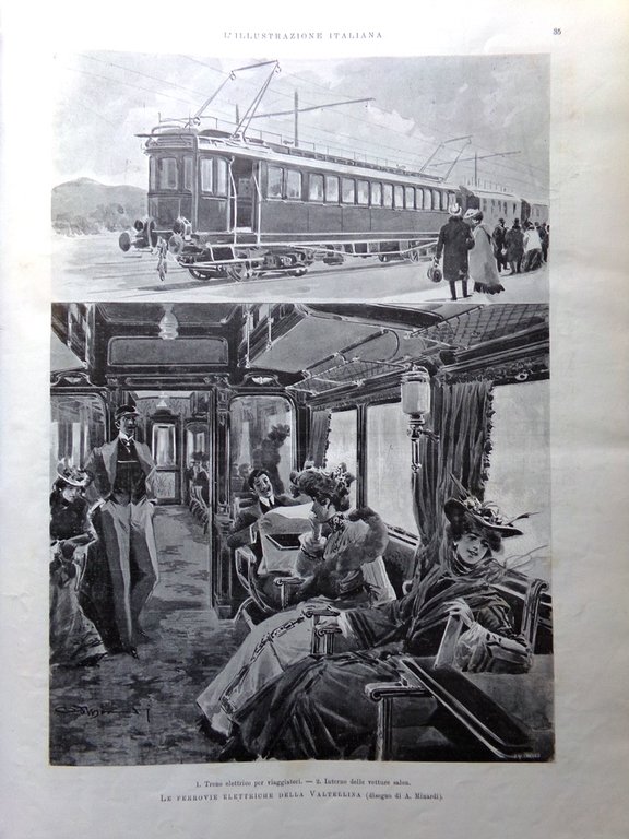 L'Illustrazione Italiana 11 Gennaio 1903 Pagliano Mengoni Ferrovie in Valtellina