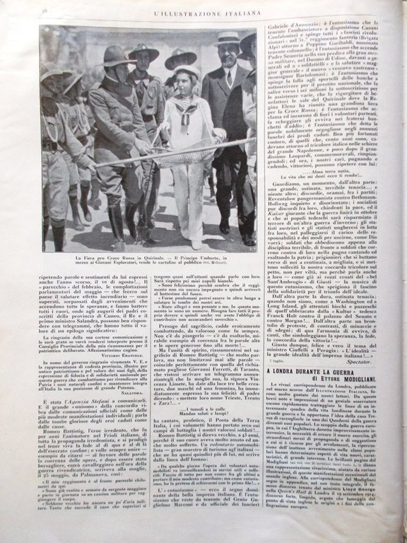 L'illustrazione Italiana 11 Luglio 1915 WW1 Carnia Diaz Venezia Porro …