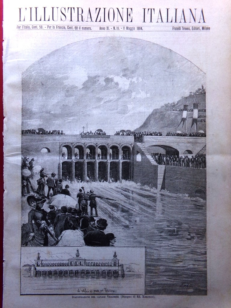 L'Illustrazione Italiana 11 Maggio 1884 Canale Villoresi Lago Como Siemiradsky | Immagine principale