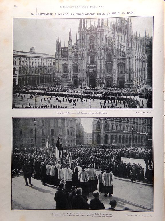 L'Illustrazione Italiana 11 Novembre 1923 Anniversario Vittoria Salme Signorelli
