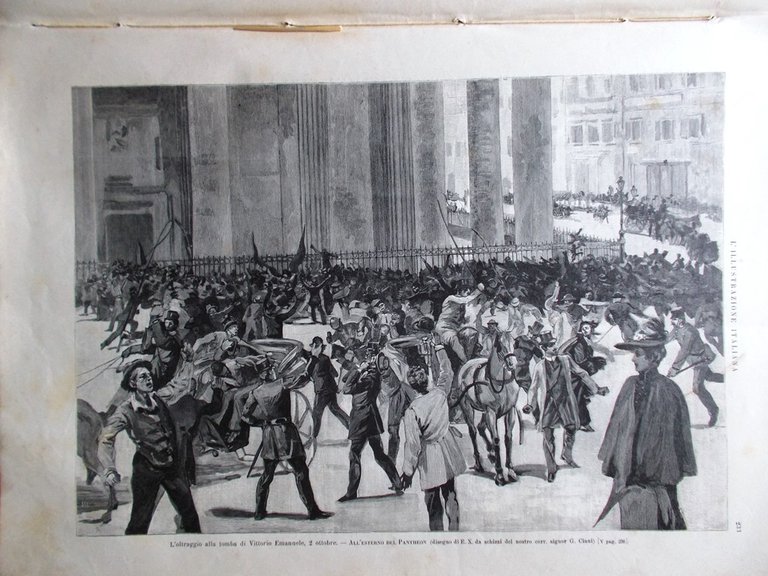 L'Illustrazione Italiana 11 Ottobre 1891 Vela Tomba Vittorio Emanuele Caravaggio