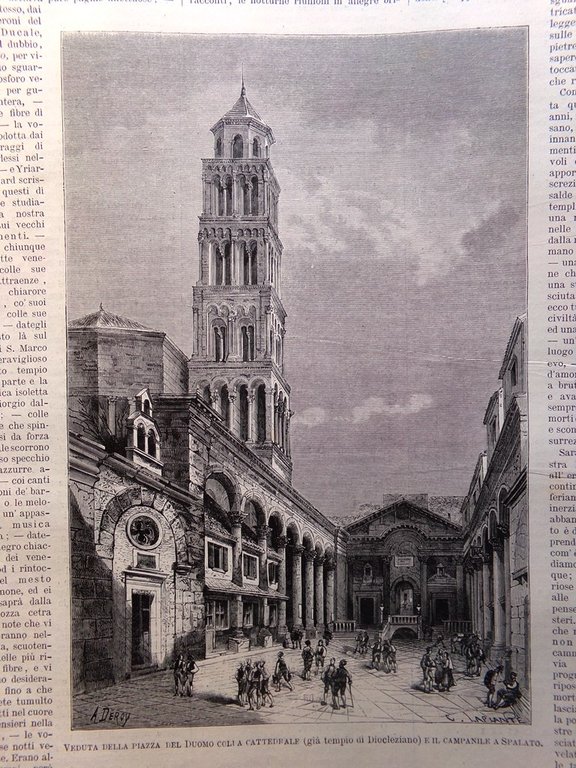 L'Illustrazione Italiana 12 Agosto 1877 Gigante Richepin Treviso Duomo Spalato