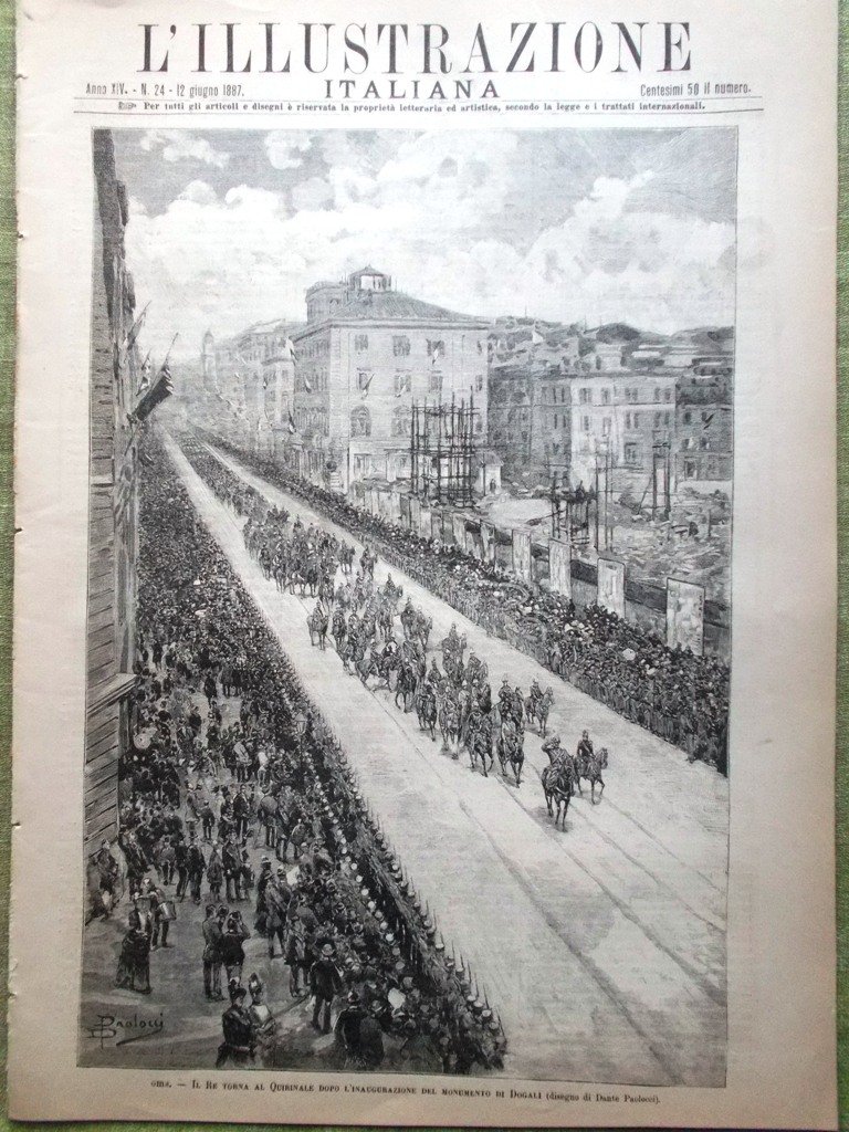 L'illustrazione Italiana 12 Giugno 1887 Giordani Leopardi Incendio Opera Comique