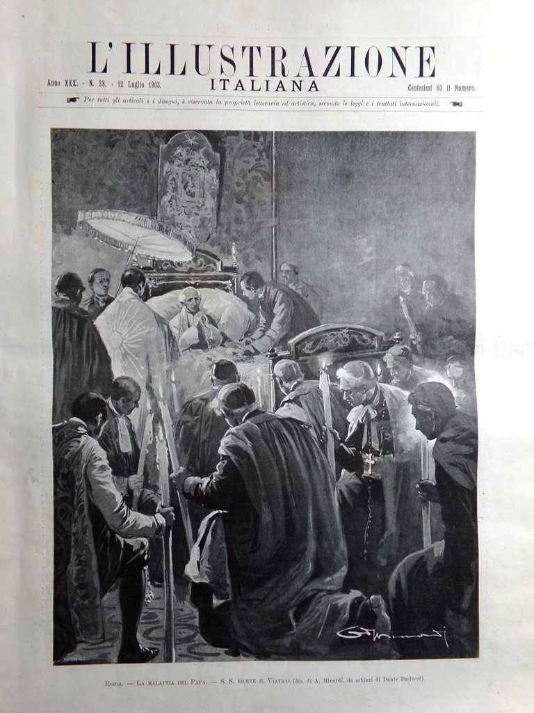 L'Illustrazione Italiana 12 Luglio 1903 Malattia Papa Alfieri Pompieri a …