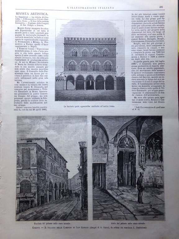 L'Illustrazione Italiana 12 Maggio 1889 Manicomio Reggio Edison Mantova Genova