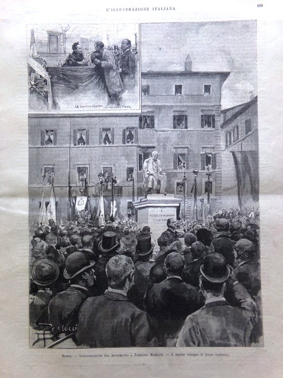 L'Illustrazione Italiana 12 Marzo 1893 Pellico Ferry Mascagni Puccini Ada …