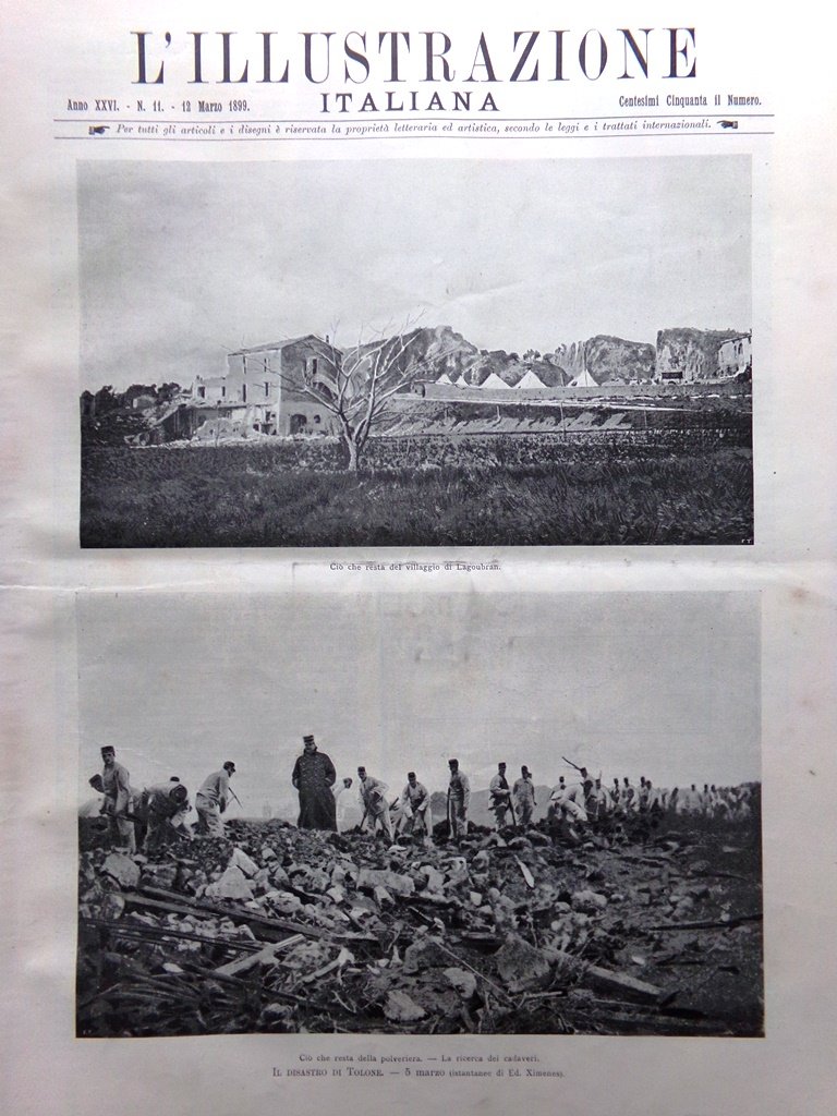 L'Illustrazione Italiana 12 Marzo 1899 Disastro Tolone Malattia Leone XIII …