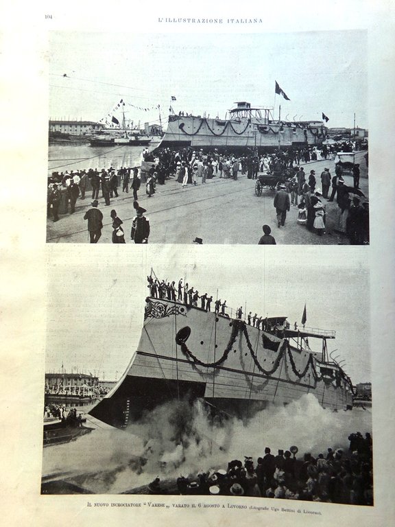 L'Illustrazione Italiana 13 Agosto 1899 Processo Dreyfus Rennes Venezuela Varese