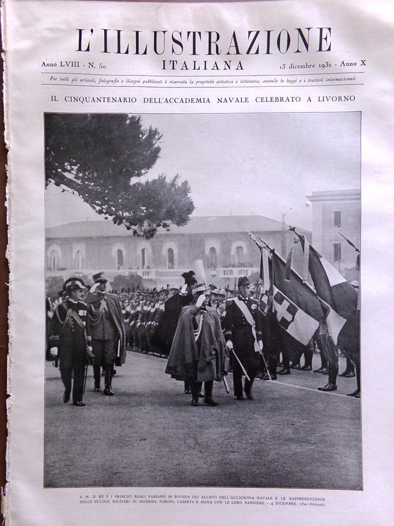 L'illustrazione Italiana 13 Dicembre 1931 Accademia di Livorno Donna Eschimese