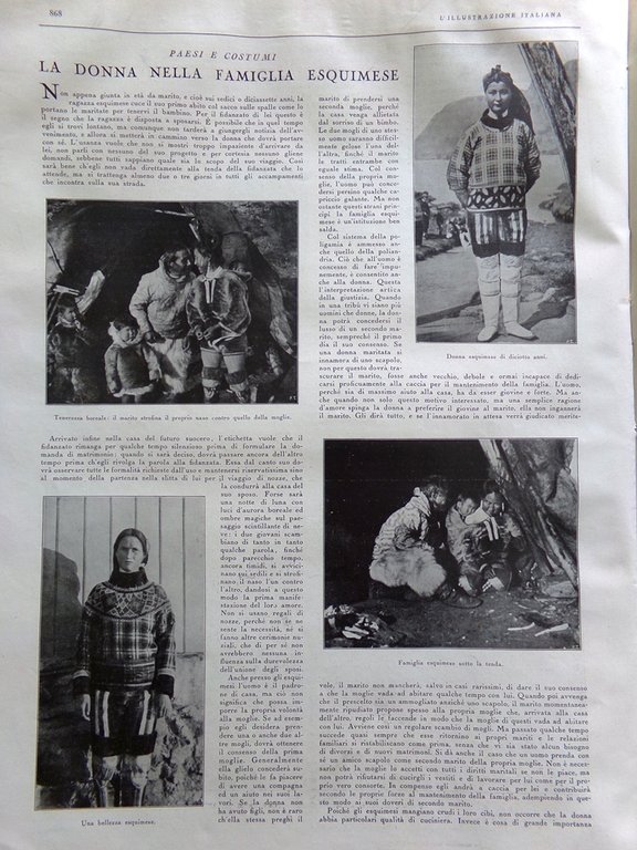 L'illustrazione Italiana 13 Dicembre 1931 Accademia di Livorno Donna Eschimese