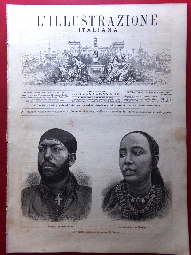 L'illustrazione Italiana 13 Febbraio 1887 Menelik De Amicis Tolstoj Verdi … | Immagine principale