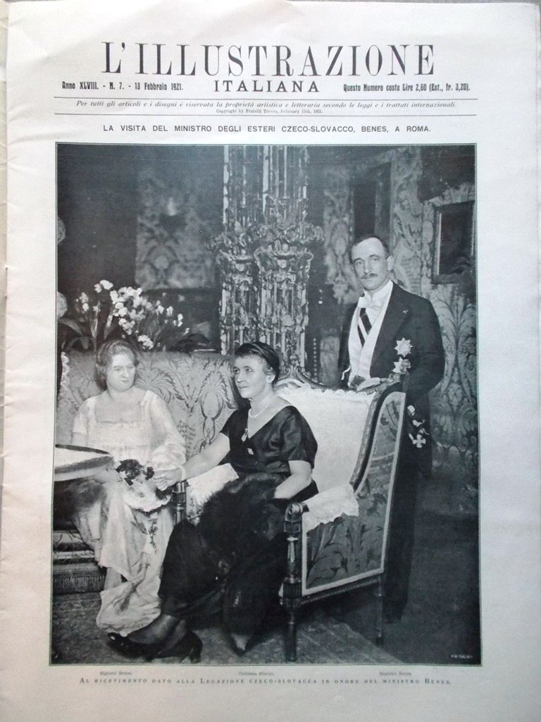 L'Illustrazione Italiana 13 Febbraio 1921 Faro Trieste Dalmazia Ferrari Milano