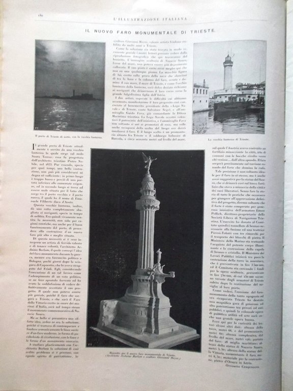 L'Illustrazione Italiana 13 Febbraio 1921 Faro Trieste Dalmazia Ferrari Milano