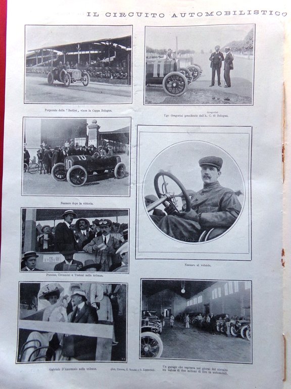 L'illustrazione Italiana 13 Settembre 1908 Circuito di Bologna Majorana Benadir | Immagine Gallery 2