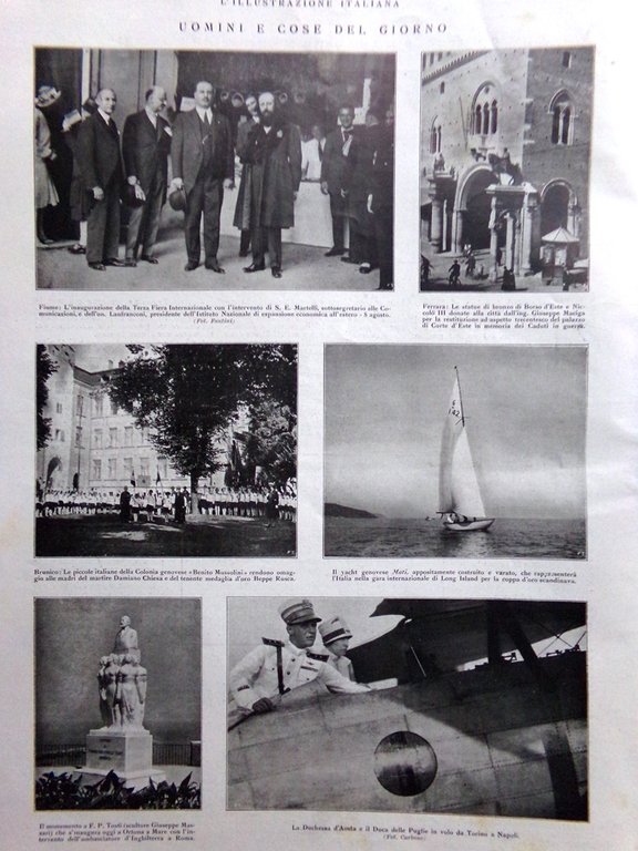 L'Illustrazione Italiana 14 Agosto 1927 Fuad Arte a Monza Maiorca …