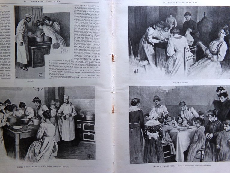 L'Illustrazione Italiana 14 Gennaio 1900 Carducci Pasini Scuola di Cucina …