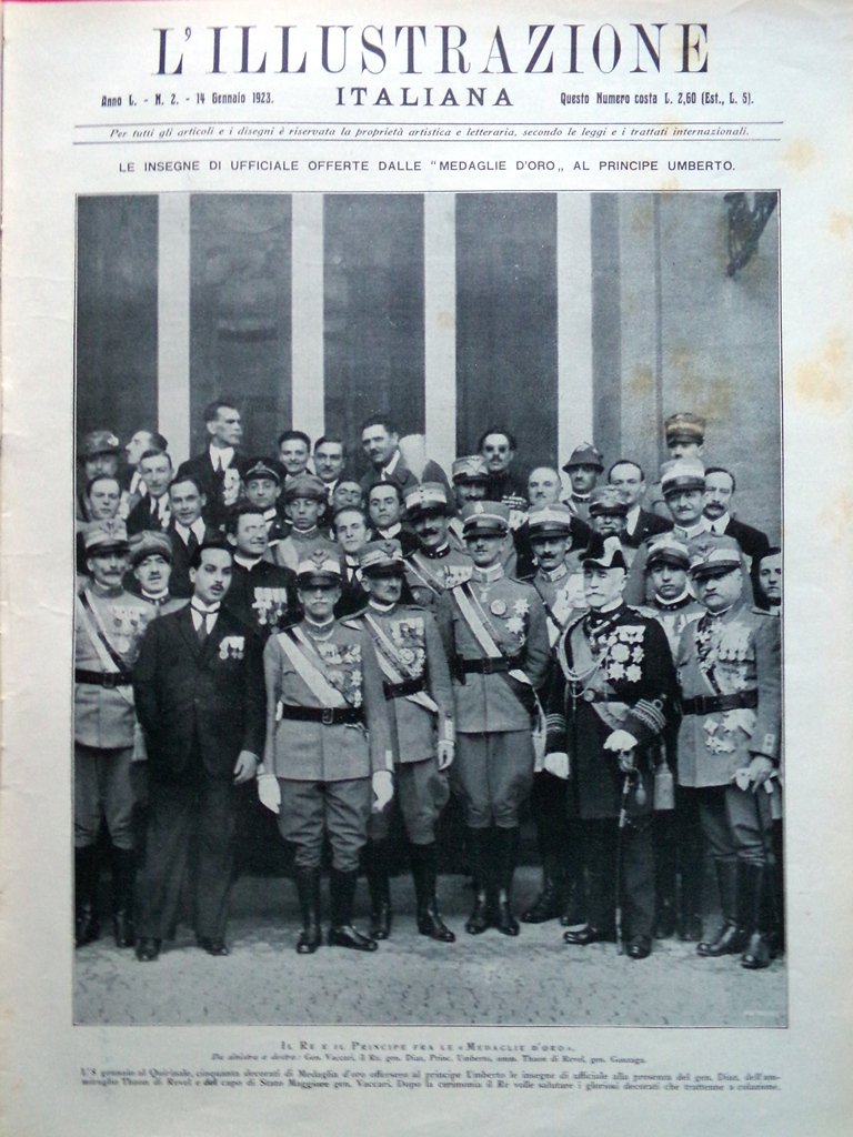 L'Illustrazione Italiana 14 Gennaio 1923 Margherita Savoia Firenze Profughe Papa