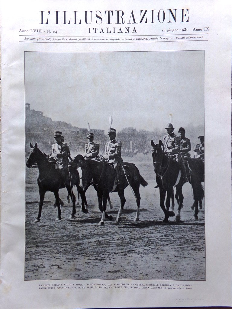 L'illustrazione Italiana 14 Giugno 1931 Sant'Antonio Padova Nautilus Cina Arte