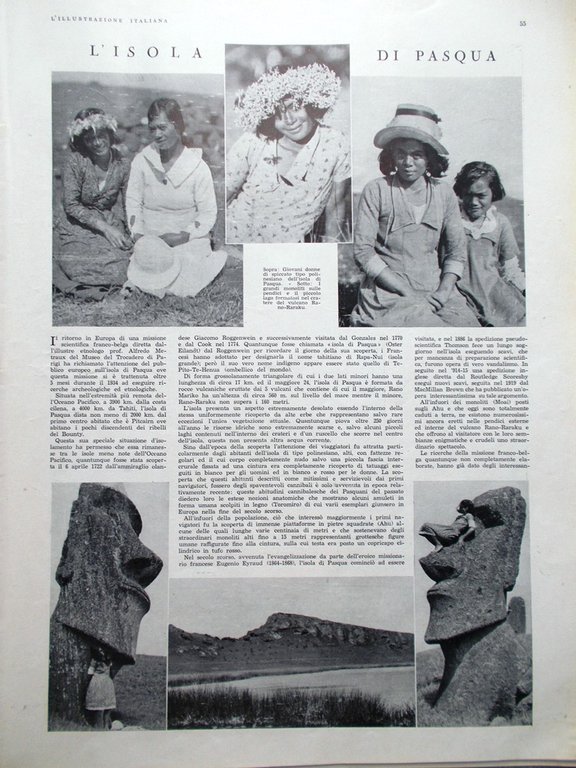 L'Illustrazione Italiana 14 Luglio 1935 Isola Pasqua Duce Camicie Nere … | Immagine Gallery 3
