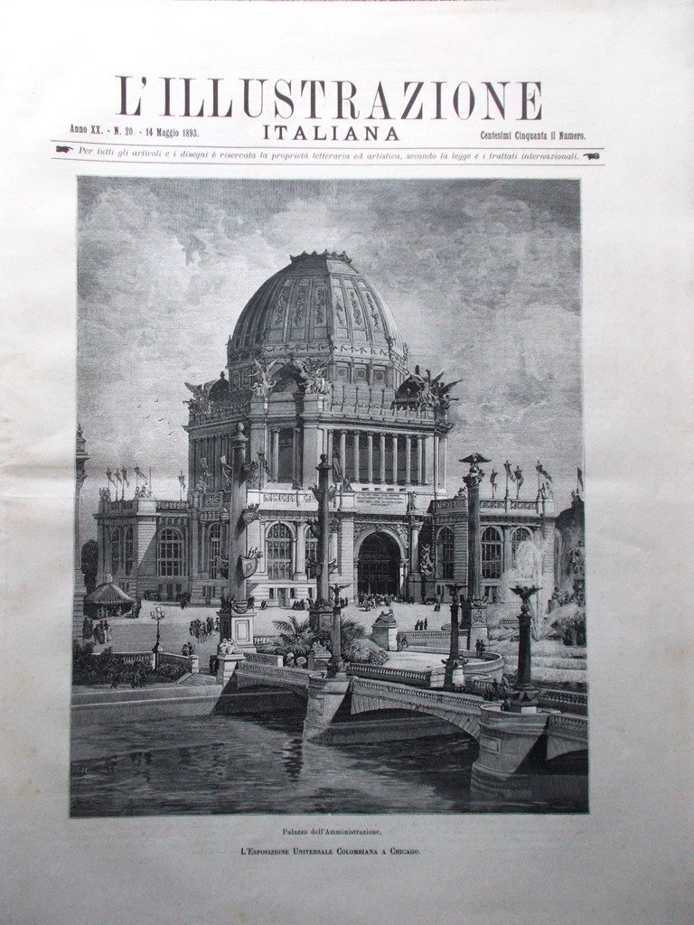 L'Illustrazione Italiana 14 Maggio 1893 Esposizione Chicago Nozze d'Argento Pace