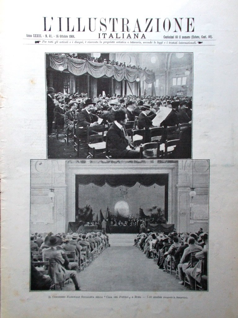 L'Illustrazione Italiana 14 Ottobre 1906 Adelaide Ristori Disastro di Piacenza