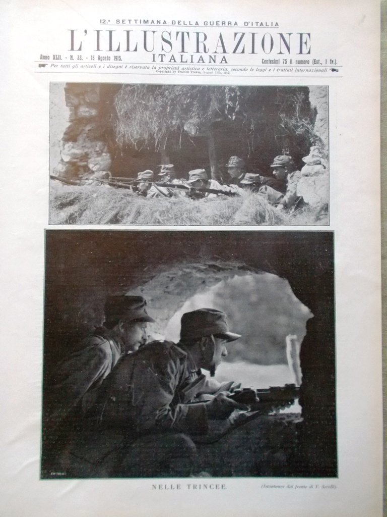 L'illustrazione Italiana 15 Agosto 1915 WW1 Varsavia Conca di Primiero …