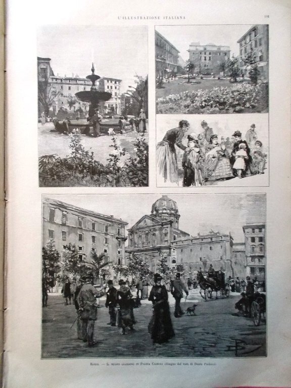 L'Illustrazione Italiana 15 Febbraio 1891 Rudinì Ministri Piazza Cairoli Gajoli