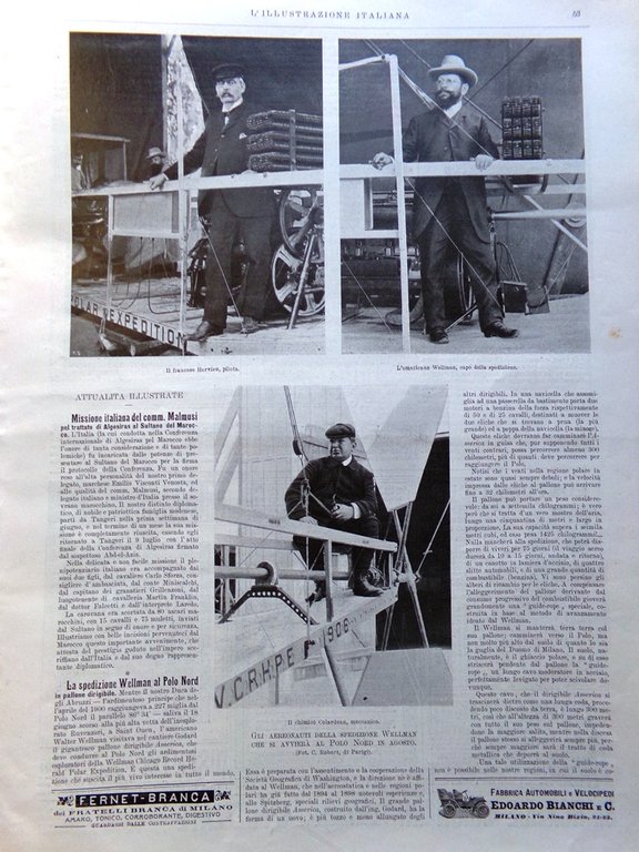 L'Illustrazione Italiana 15 Luglio 1906 Speciale Belle Arti Milano Wellman …